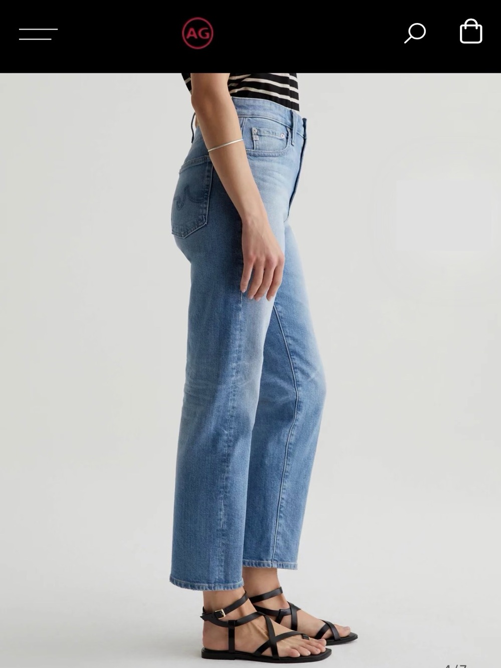 Ag Adriano Goldschmied Light Blue High-Rise Straight Jeans